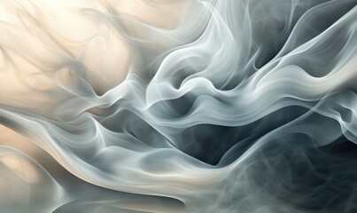 Obraz premium A blurry image of smoke and steam with a blue and white color scheme