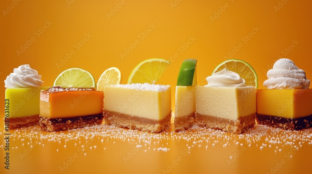 Aufkleber key lime pie delight - vibrant low angle shot with sparkling reflex on gradient background in stunni