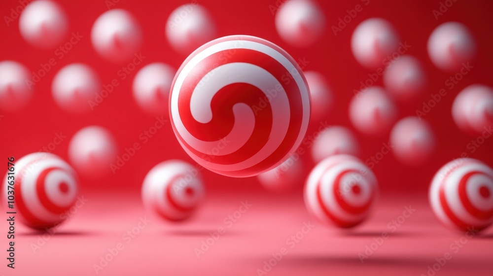 Aufkleber levitating flodeboller target in close-up studio shot on colorful background - high resolution comme