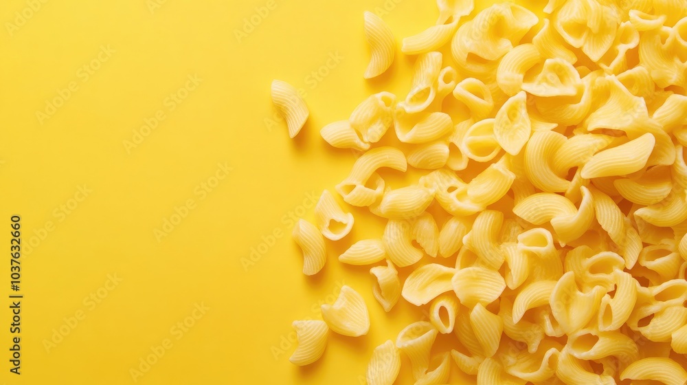 Poster macaroni and cheese on a solid background with ample empty space for text or design elements