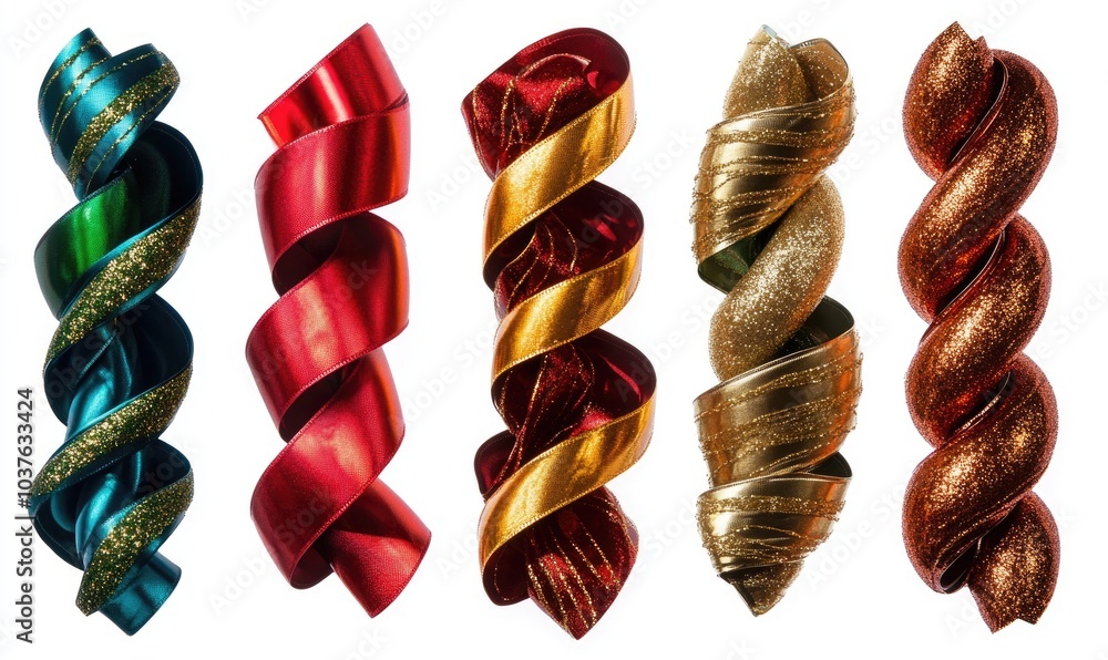 Aufkleber a series of colorful, spiral-shaped ribbons are displayed on a white background
