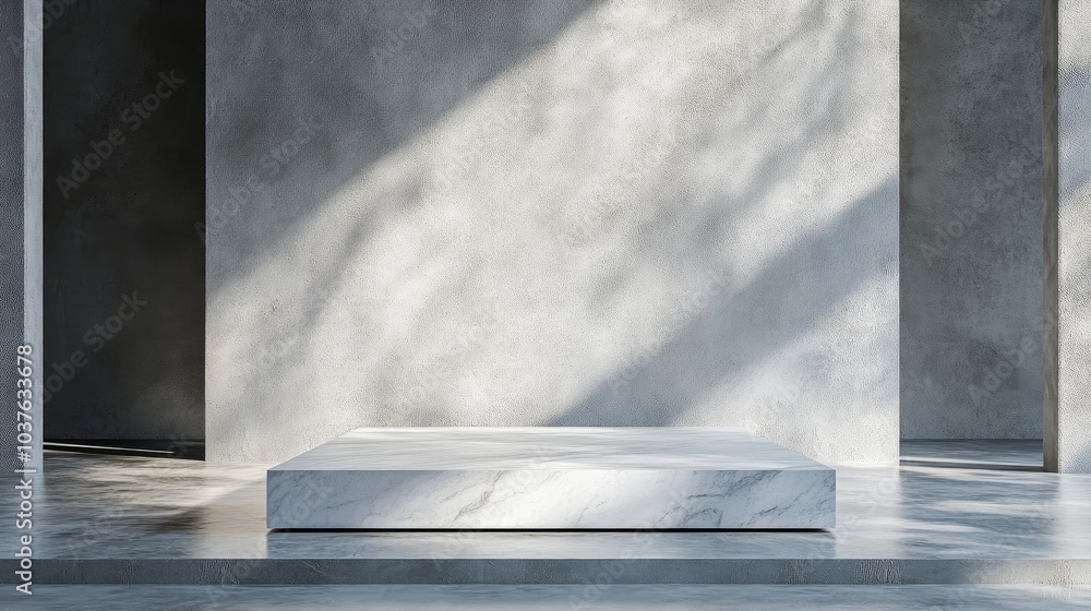Poster Display pedestal design platform blank product showcase 3D rendering