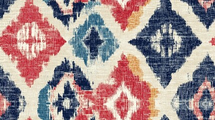Geometric ethnic ikat pattern with a traditional design suitable for background carpet wallpaper wrapping clothing fabric and embroidery styles