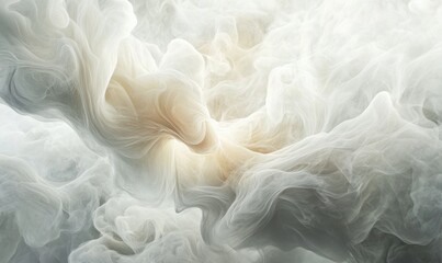 Fototapeta premium The image is of a white smoke cloud with a yellowish hue