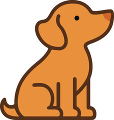 Dog sitting icon, Dog vector art illustration on white background.
