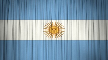 Argentina, Argentine Republic Flag and Theater Curtain Image.