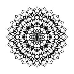 Black color mandala silhouette art illustration