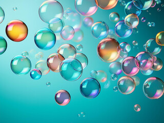 Obraz premium turquoise background with bubbles