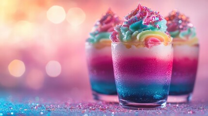 Trifle United Kingdom- A Vibrant Holographic Rainbow Delight in Cosmic Neon Colors