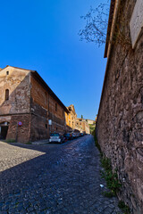 Cobbled streets and ancient preserved architecture, Rome, Italy