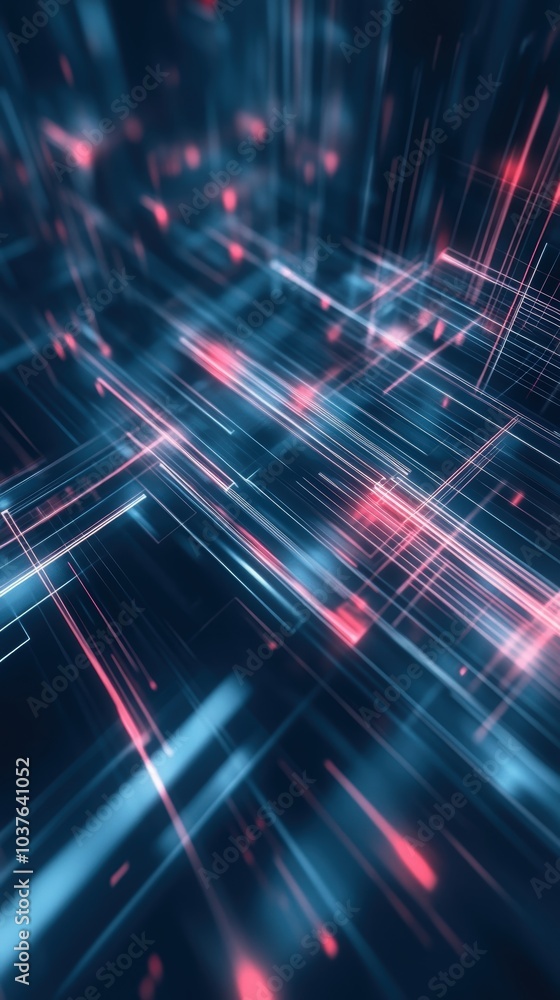 Poster abstract digital lines on a dark background creating a futuristic atmosphere