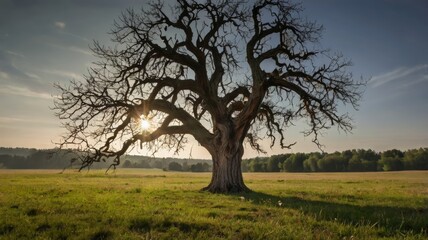 Old tree on a meadow