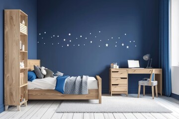 Children room blue and white themed