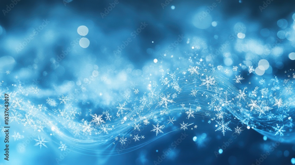 Aufkleber delicate snowflakes twinkle and shimmer in the cool blue light, creating an enchanting wintry atmosp