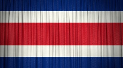 Costa Rica, Republic of Costa Rica Flag and Theater Curtain Image.