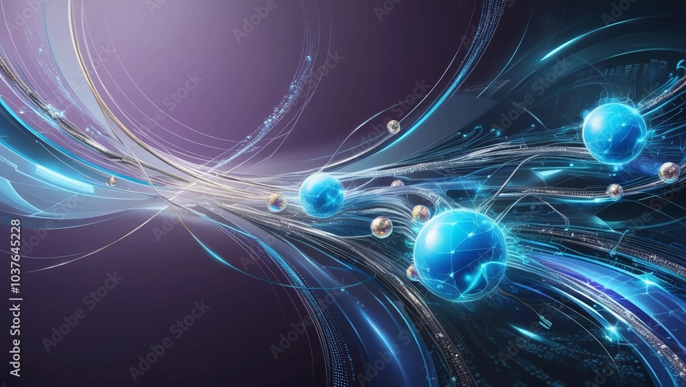 Poster abstract data flow background design