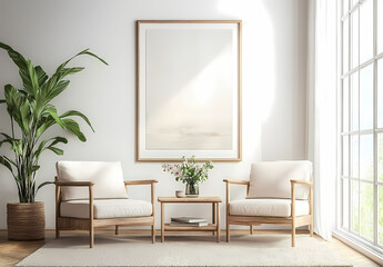 Serene Living Room Mockup 
