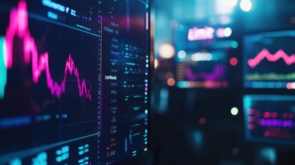 Stock Market Data Display on a Computer Screen