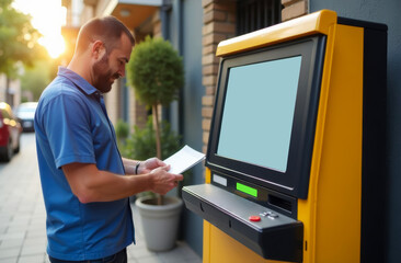 Fototapeta premium street payment terminal self-service payment for services and payment acceptance