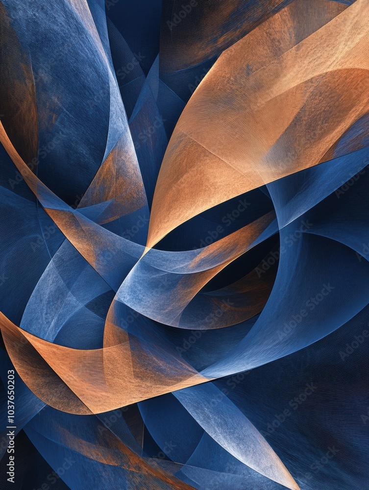 Poster intricate forms inspired by gift wrapping materials flow and intertwine with each other in vibrant h