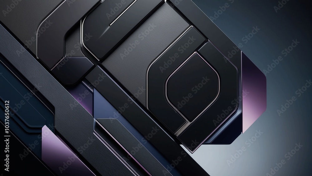 Poster abstract black hexagonal geometric pattern with futuristic d design in dark tones