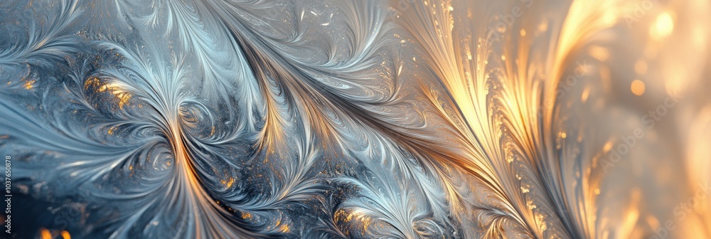 Aufkleber delicate swirls of icy blue and warm gold intertwine, forming unique abstract patterns reminiscent o