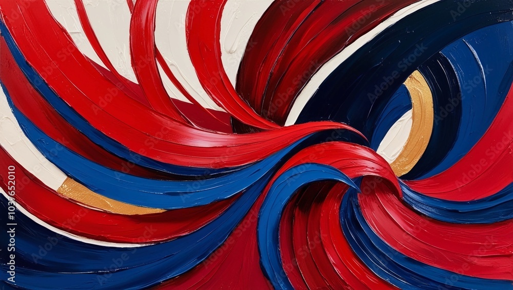 Aufkleber vibrant abstract red and blue curves creating a dynamic flow