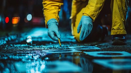 A criminologist classifying different crime scenes based on their characteristics, demonstrating crime typologies in practice
