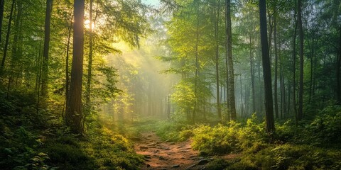 A wide, scenic view of a forest.