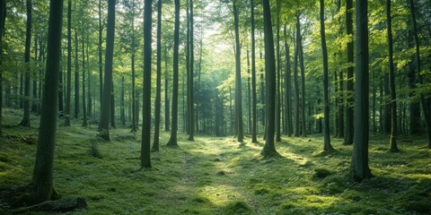 Naklejka premium A wide, scenic view of a forest.