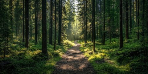 Fototapeta premium A wide, scenic view of a forest.