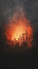 Dark Moody Gradient Background with Trees