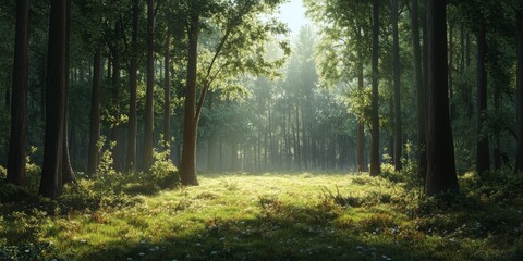 A wide, scenic view of a forest.