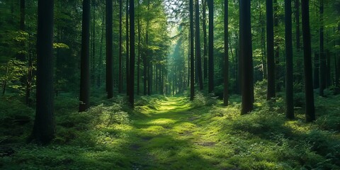 Naklejka premium A wide, scenic view of a forest.