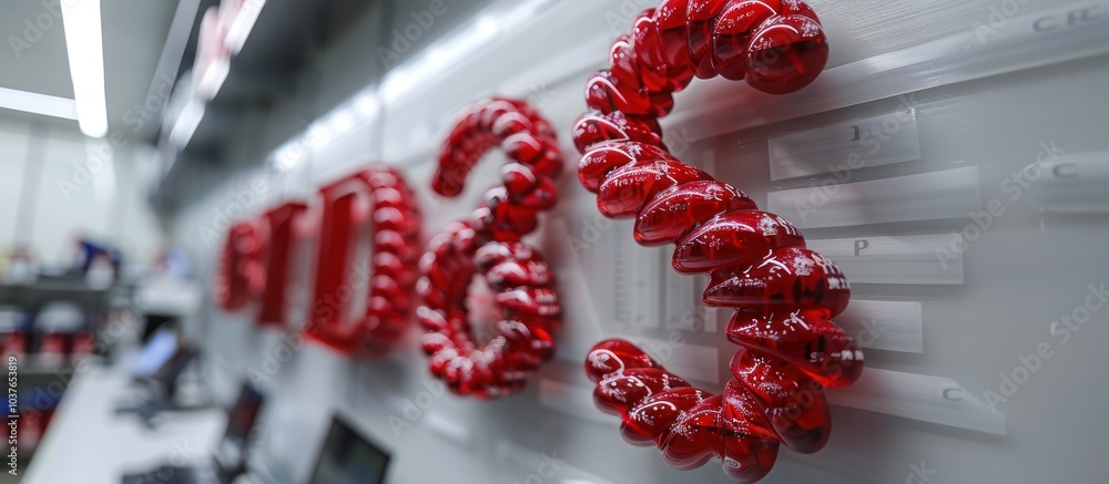Poster close-up of red 3d letters spelling out 