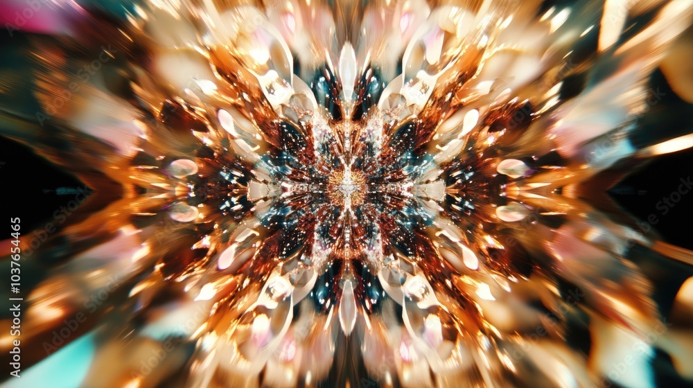 Poster 3d abstract multicolor texture in a strange and beautiful kaleidoscope photo background