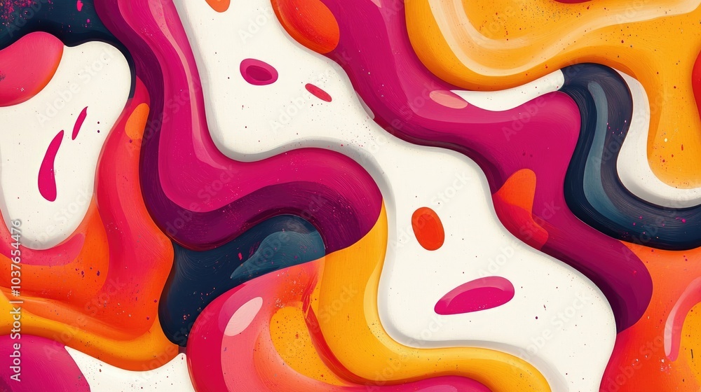 Poster abstract hand made pattern in a 3d cartoon rendering featuring a multi colored background created wi