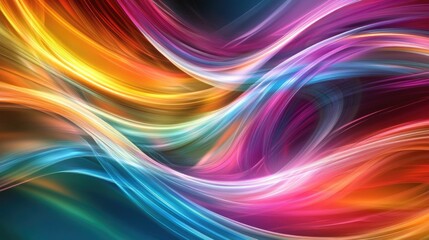 Colorful flowing lines create a vibrant background suitable for corporate presentations and digital header designs