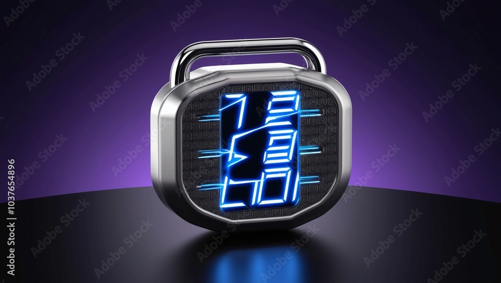 Poster cybersecurity lock with digital code