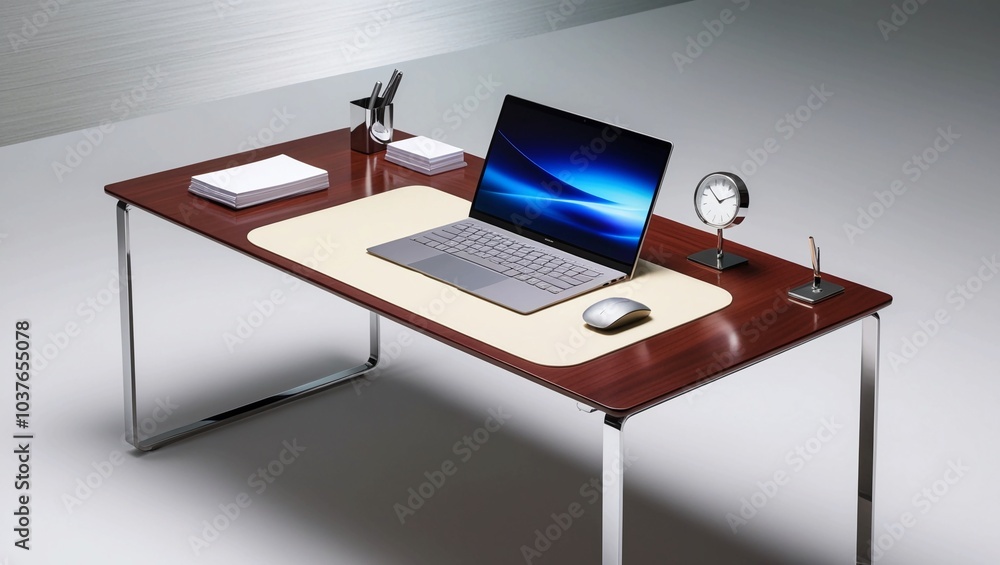 Aufkleber modern office desk with computer setup