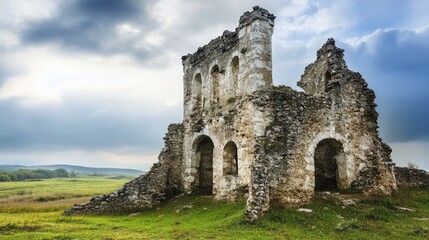 The Harcaroy Battle Tower is a medieval ruin. Vedensky district, Kharkaroi settlement, Chechen Republic, Russia. discerning attention