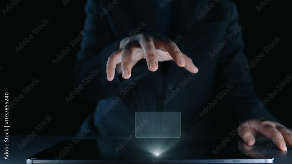 Poster business person delve into data analytics to uncover trends and insights from predictive big data mo