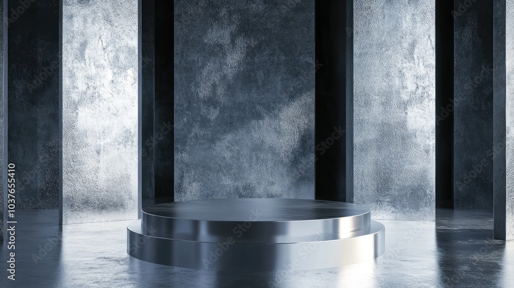 Poster elegant background featuring a pedestal and display case 3d illustration and rendering in shades of 