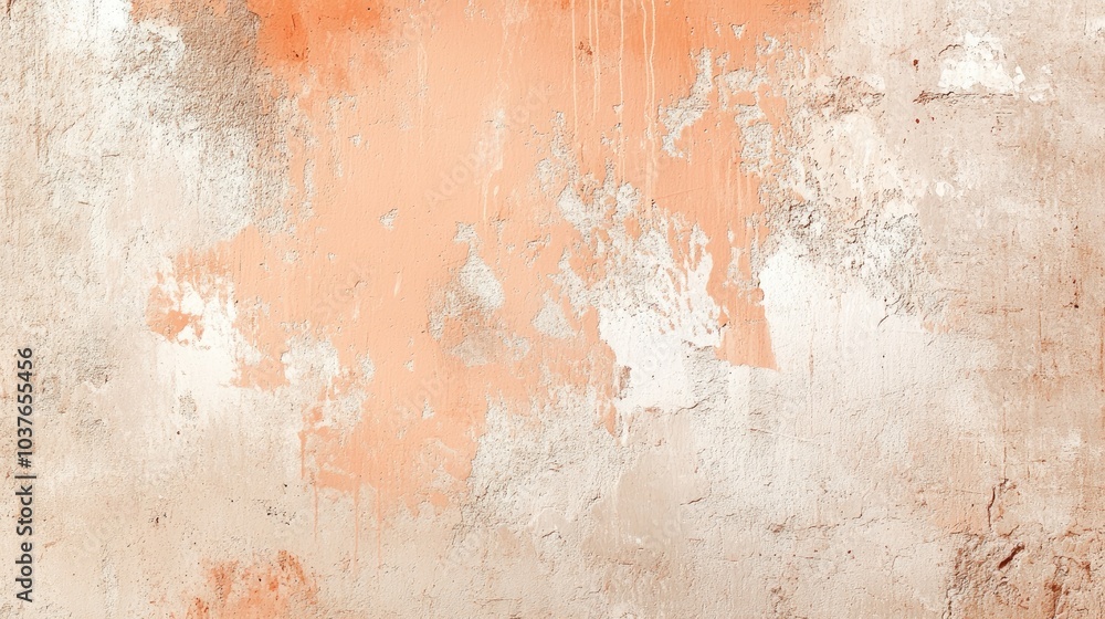 Poster generated art empty beige orange wall with scratched paint surface texture design banner background 