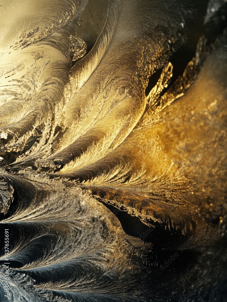 Poster frosty patterns emerge with stunning detail, reflecting light and showcasing the intricate dance of 