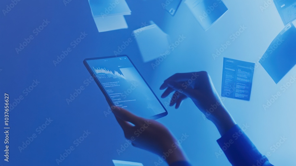 Poster digital technology and data visualization