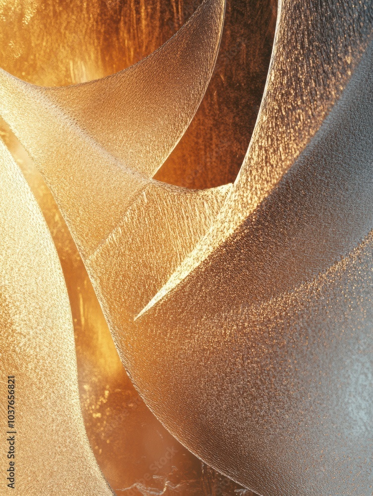 Aufkleber frosty patterns twist and flow gracefully, illuminated by soft golden light, capturing the beauty of