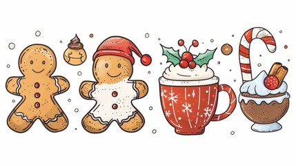 Naklejka premium Decorative Christmas cookies and ornaments for a festive mood