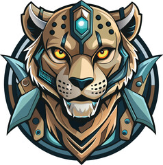 Cybernetic Cheetah Warrior Emblem Design