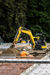 New construction started in a mixed use commercial and industrial zone, cleared job site with...